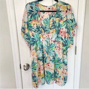 Merona Women’s Swimsuit Coverup Tropical Floral Size Medium